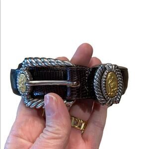 Brighton Brown Lizard Print Size Medium Belt Museum Collection
